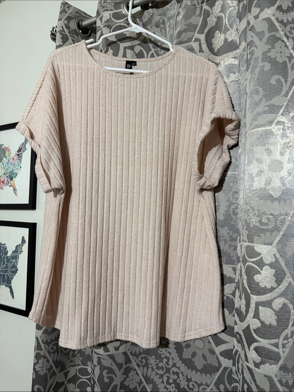 Women's Ribbed Short-Sleeve Top - Cream